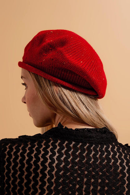 Boina de lana en rojo