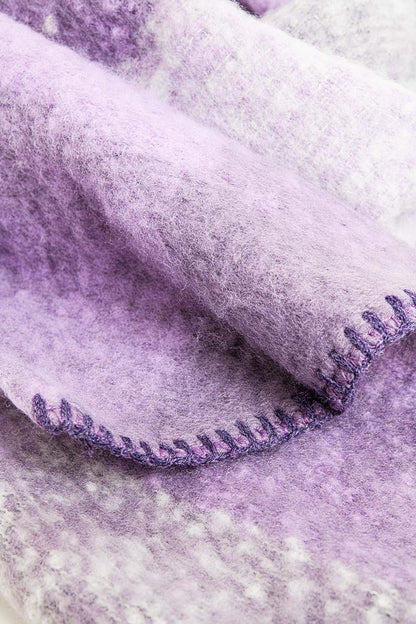 Bufanda en beige y morado