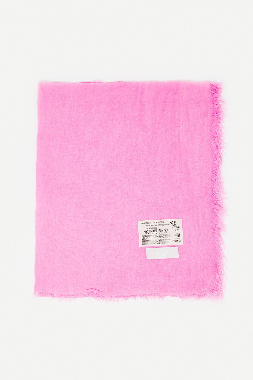 Bufanda rosa cuadrada de tejido ligero
