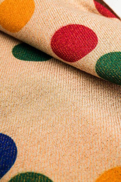Bufanda suave de lunares multicolores en beige