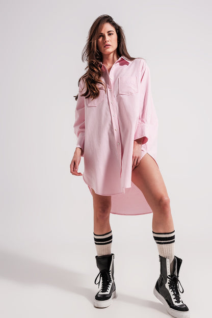 Camisa extragrande rosa