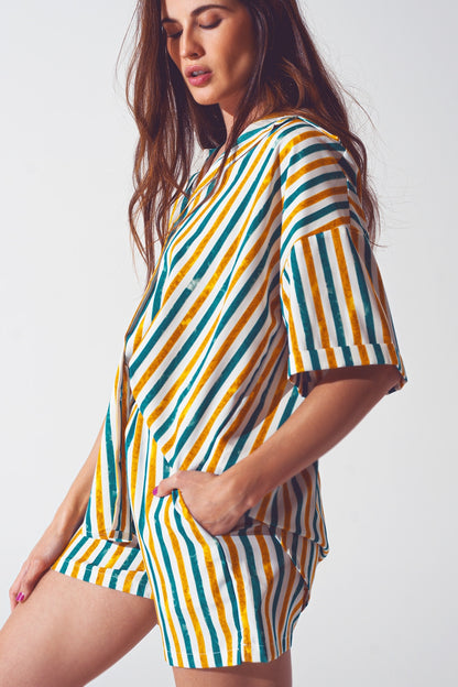 Camisa holgada a rayas verdes