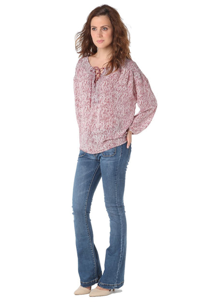 Camisa jaspeada con cordones