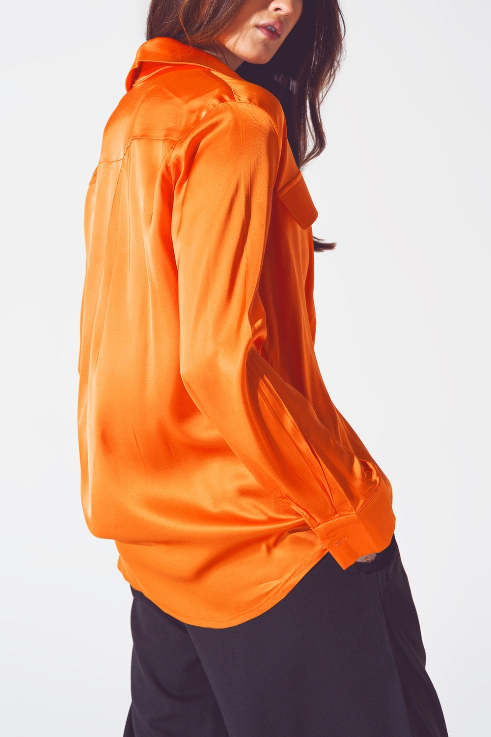Camisa naranja intenso de rayon