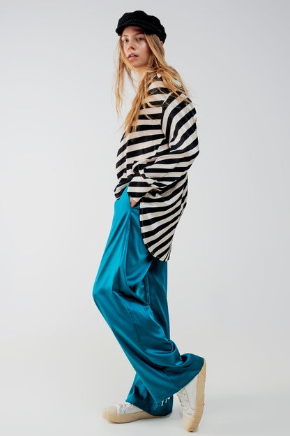 Camisa oversize a rayas abotonada