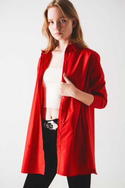 Camisa oversize en rojo intenso