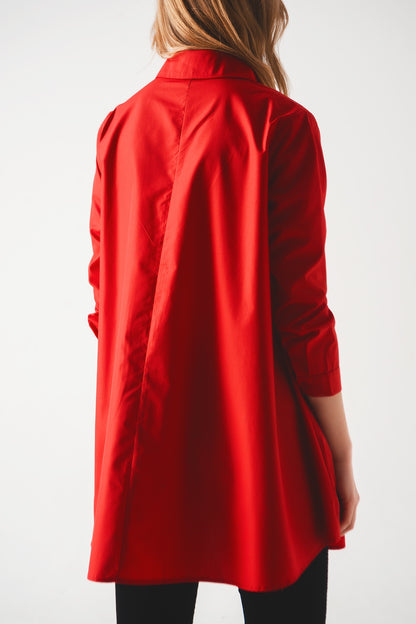 Camisa oversize en rojo intenso