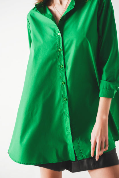 Camisa oversize en verde intenso