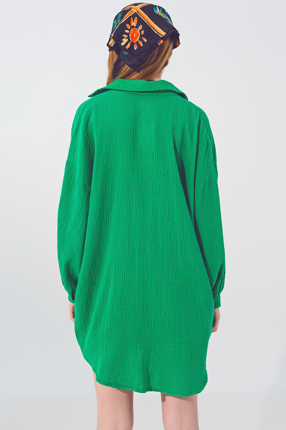 Camisa Texturizada  Extragrande de Corte Holgado en Verde