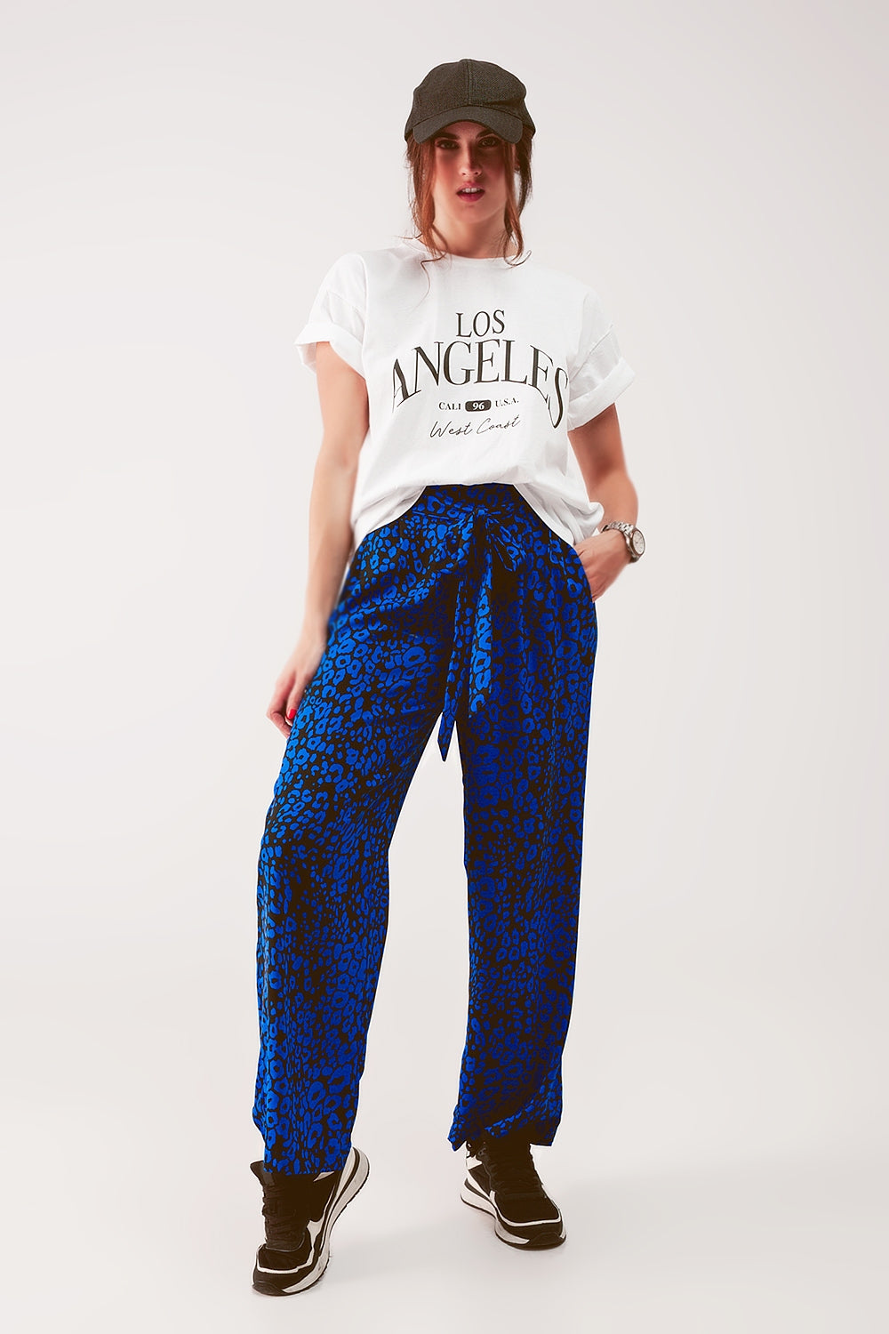 Camiseta blanca con texto estampado Los Angeles