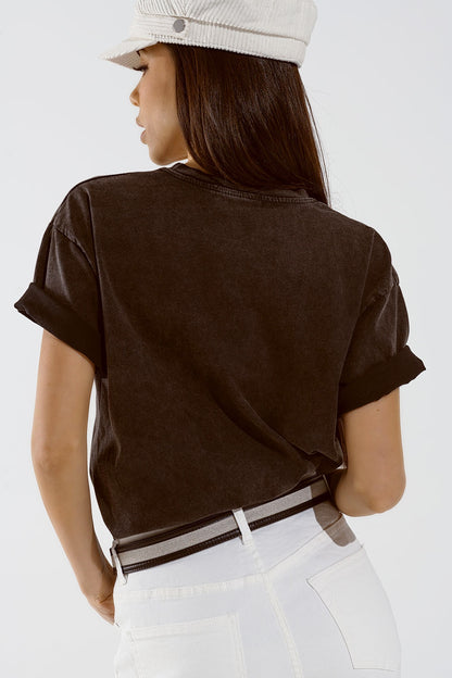 Camiseta con logotipo LOVE en negro lavado