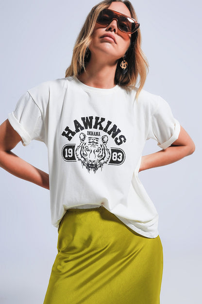 Camiseta de manga corta con estampado de tigre Hawkins