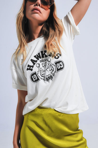 Camiseta de manga corta con estampado de tigre Hawkins
