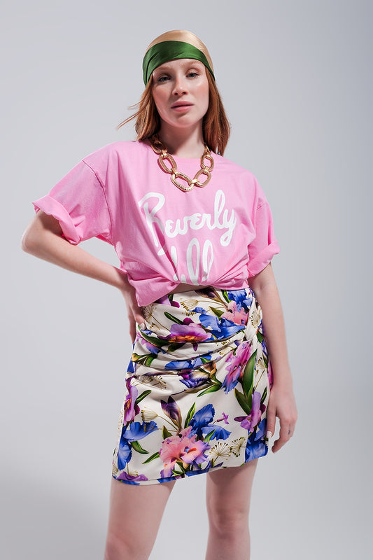 Q2 Camiseta en rosa Beverly Hills