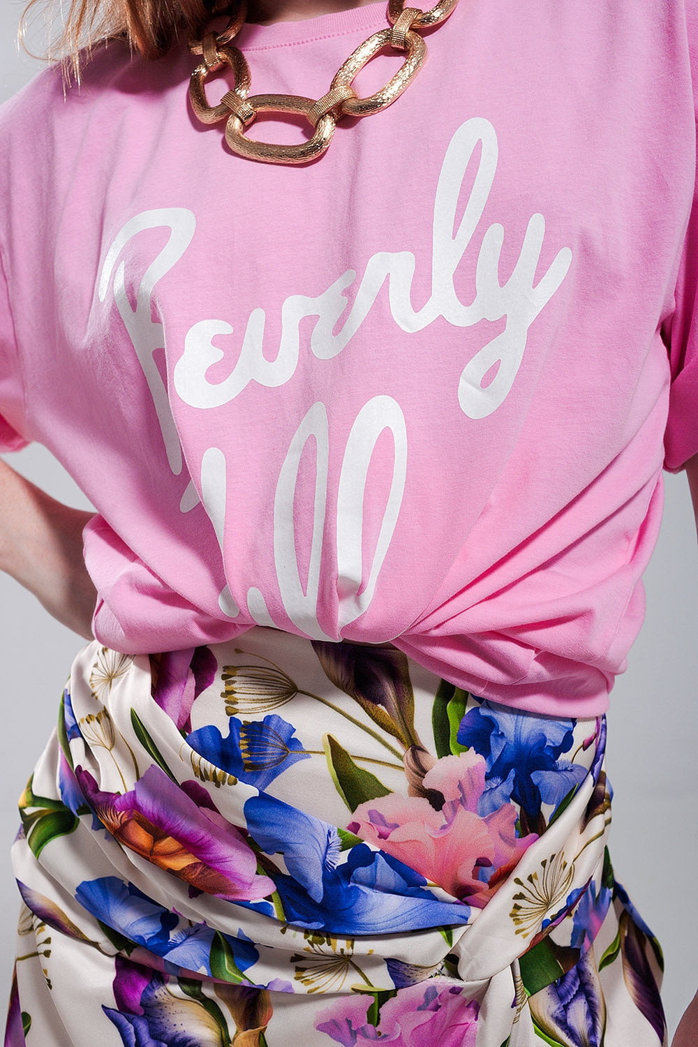 Camiseta en rosa Beverly Hills
