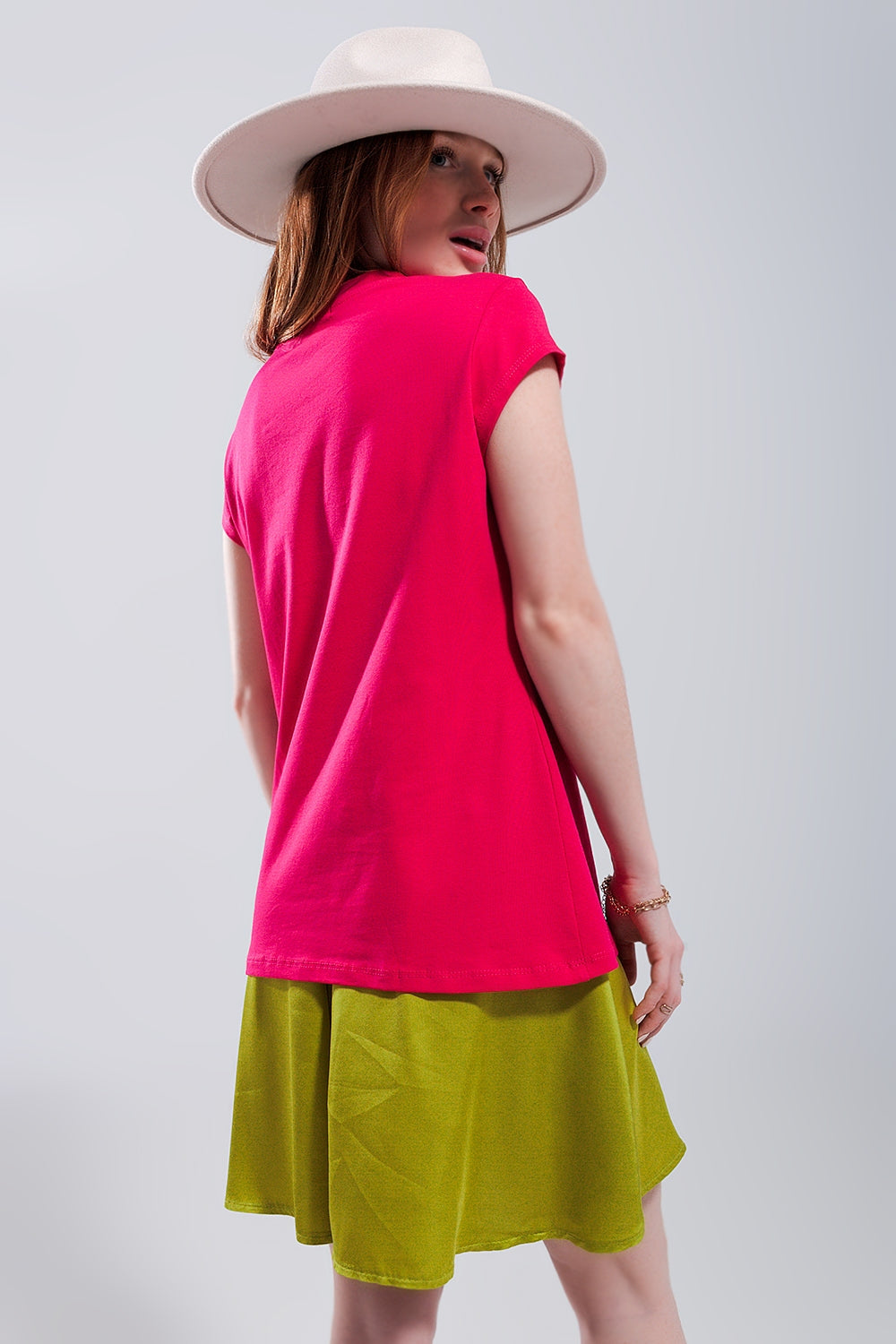 Camiseta fucsia con estampado Summer Vibes