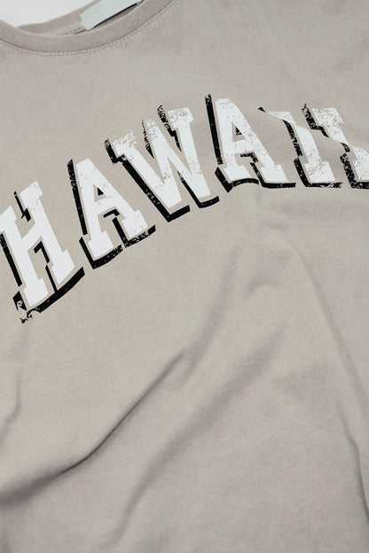 Camiseta Hawaii Efecto Lavado Beige