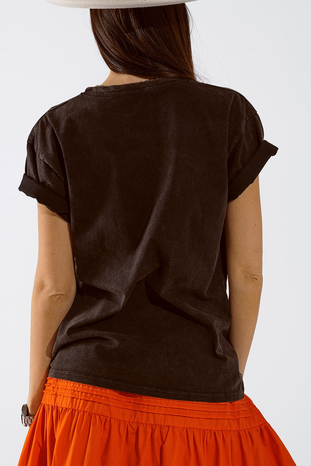 Camiseta Washed Effect Hawaii Negra