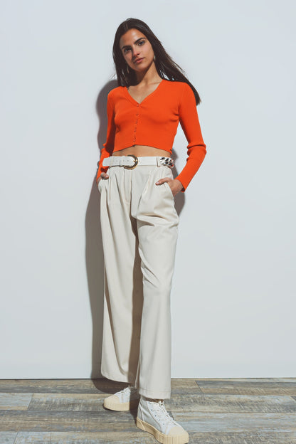 cardigan corta de canale en naranja