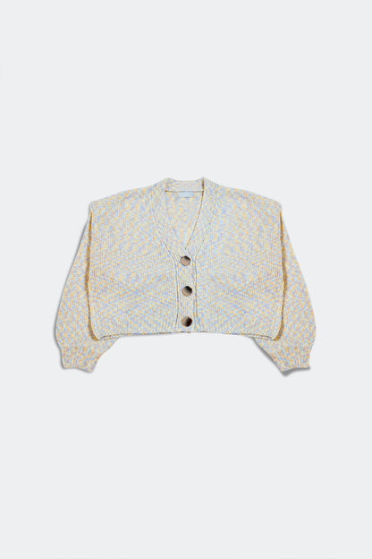 Cárdigan de chenilla beige