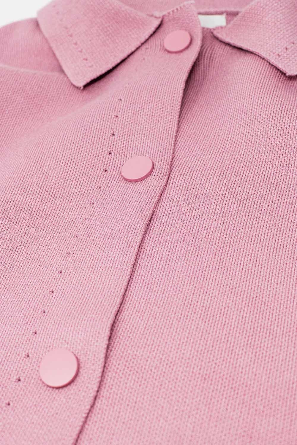 Cárdigan relajado de punto de alta calidad en rosa
