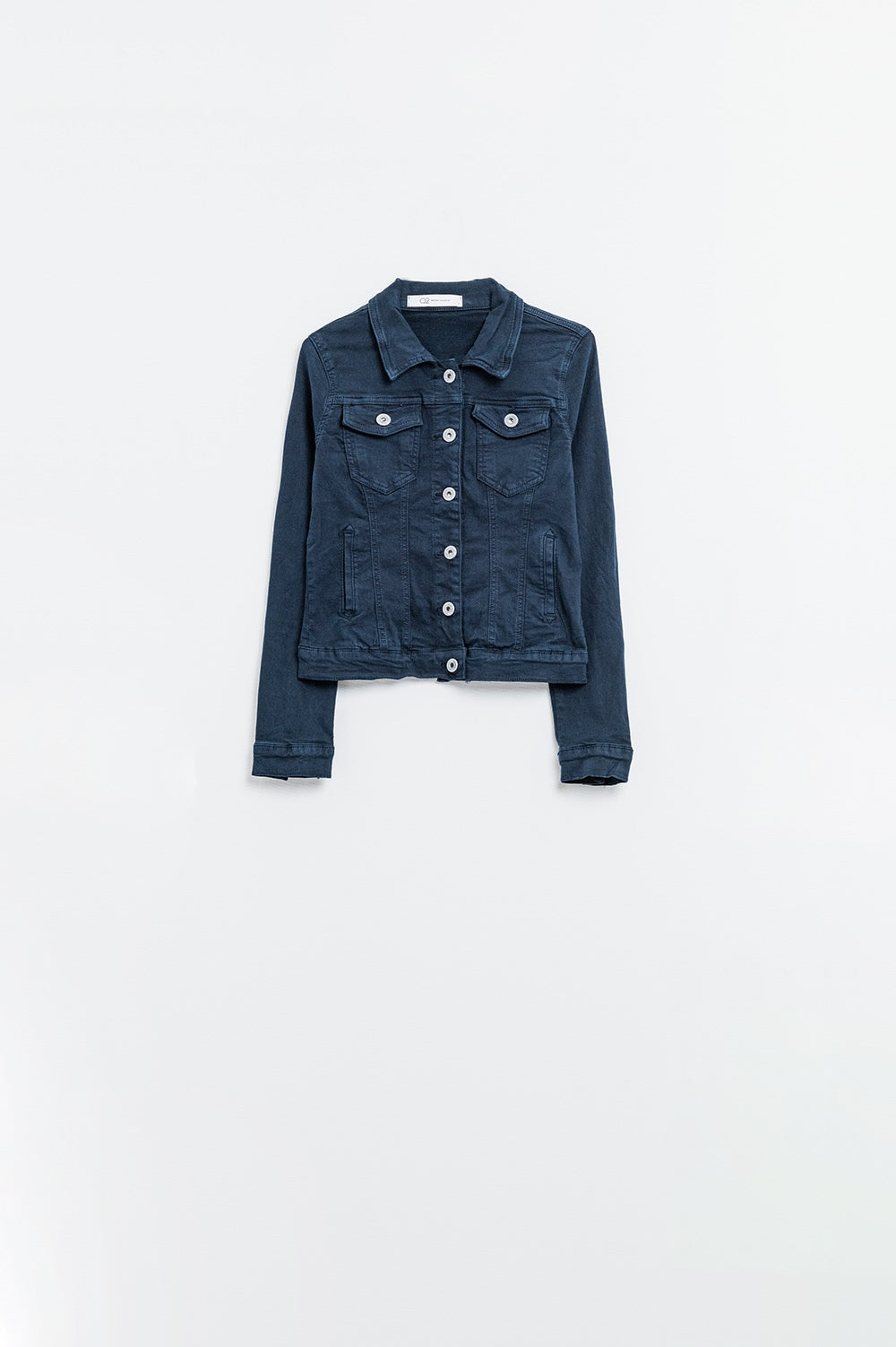 Chaqueta vaquera básica con bolsillos en azul marino