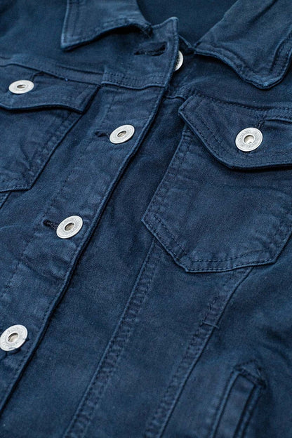 Chaqueta vaquera básica con bolsillos en azul marino