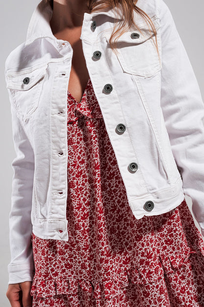 Chaqueta vaquera de corte slim en color blanco