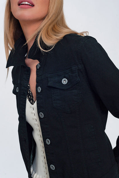 Chaqueta vaquera negra de corte slim