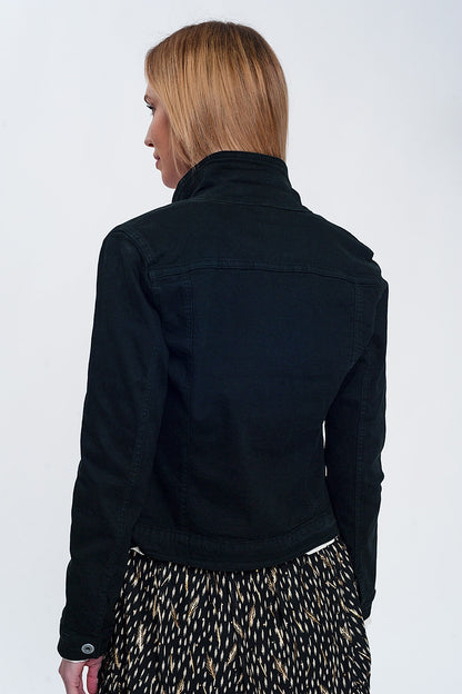 Chaqueta vaquera negra de corte slim