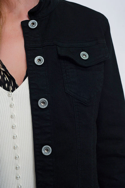 Chaqueta vaquera negra de corte slim