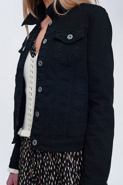 Chaqueta vaquera negra de corte slim
