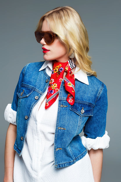 Chaqueta vaquera recortada CH Style en lavado medio