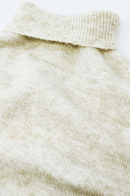 crema esponjoso cuello alto relax fit suéter