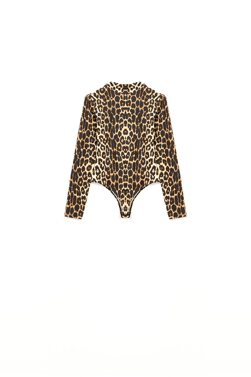 Cuerpo de Spandex con estampado de leopardo y manga larga