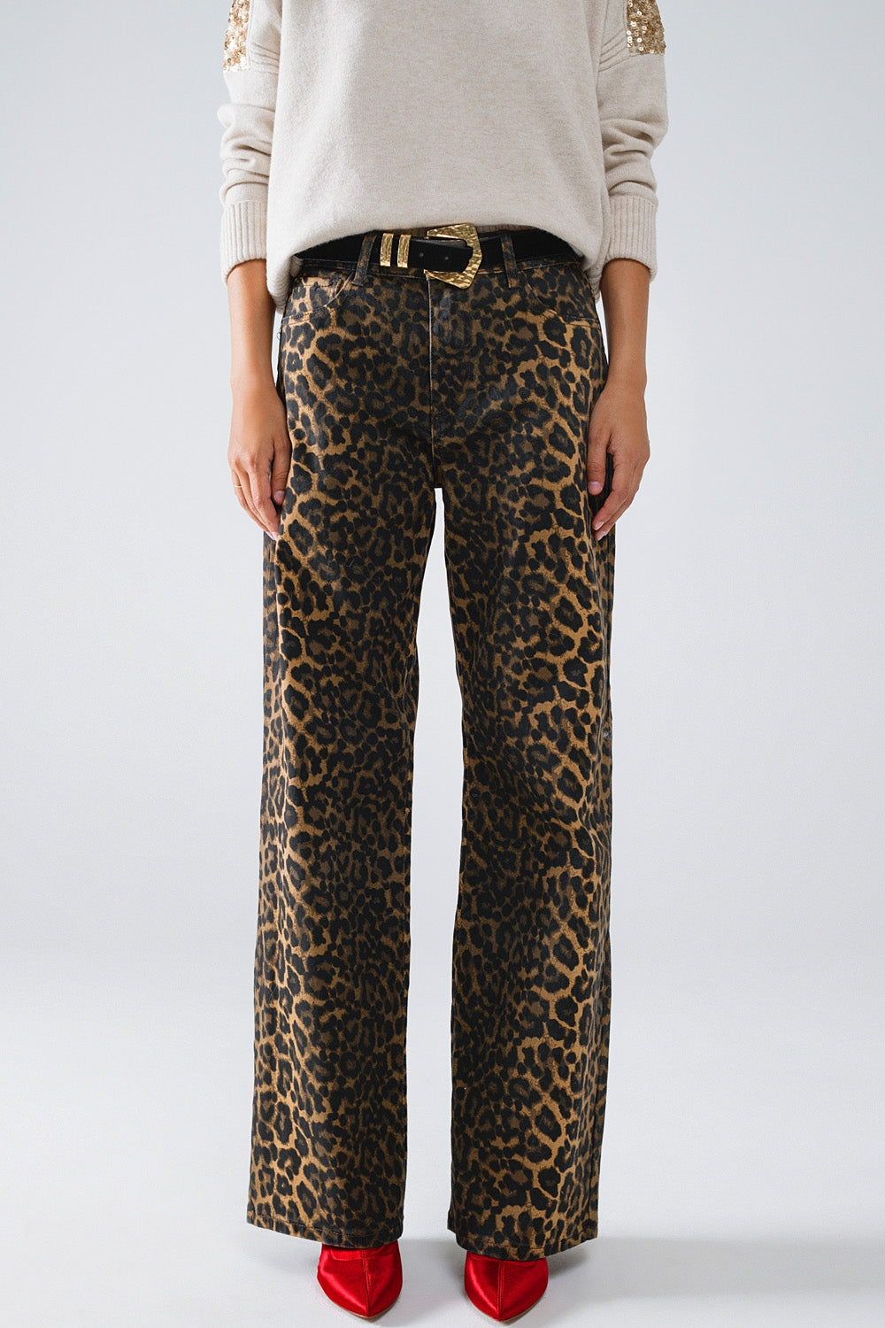 Q2 Estampado de leopardo con degradado delantero y trasero