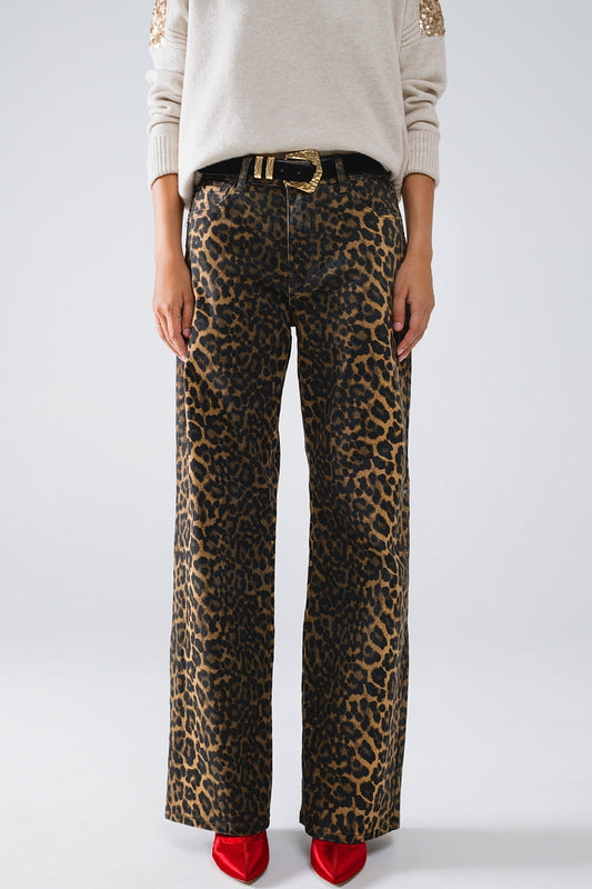 Q2 Estampado de leopardo con degradado delantero y trasero