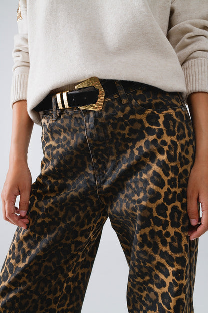 Estampado de leopardo con degradado delantero y trasero