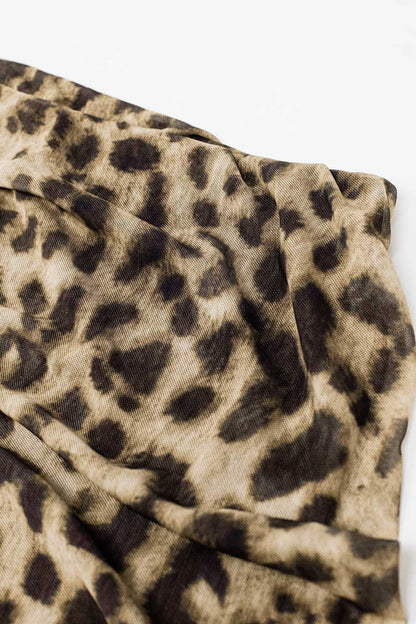 falda larga bodycon midi de leopardo transparente