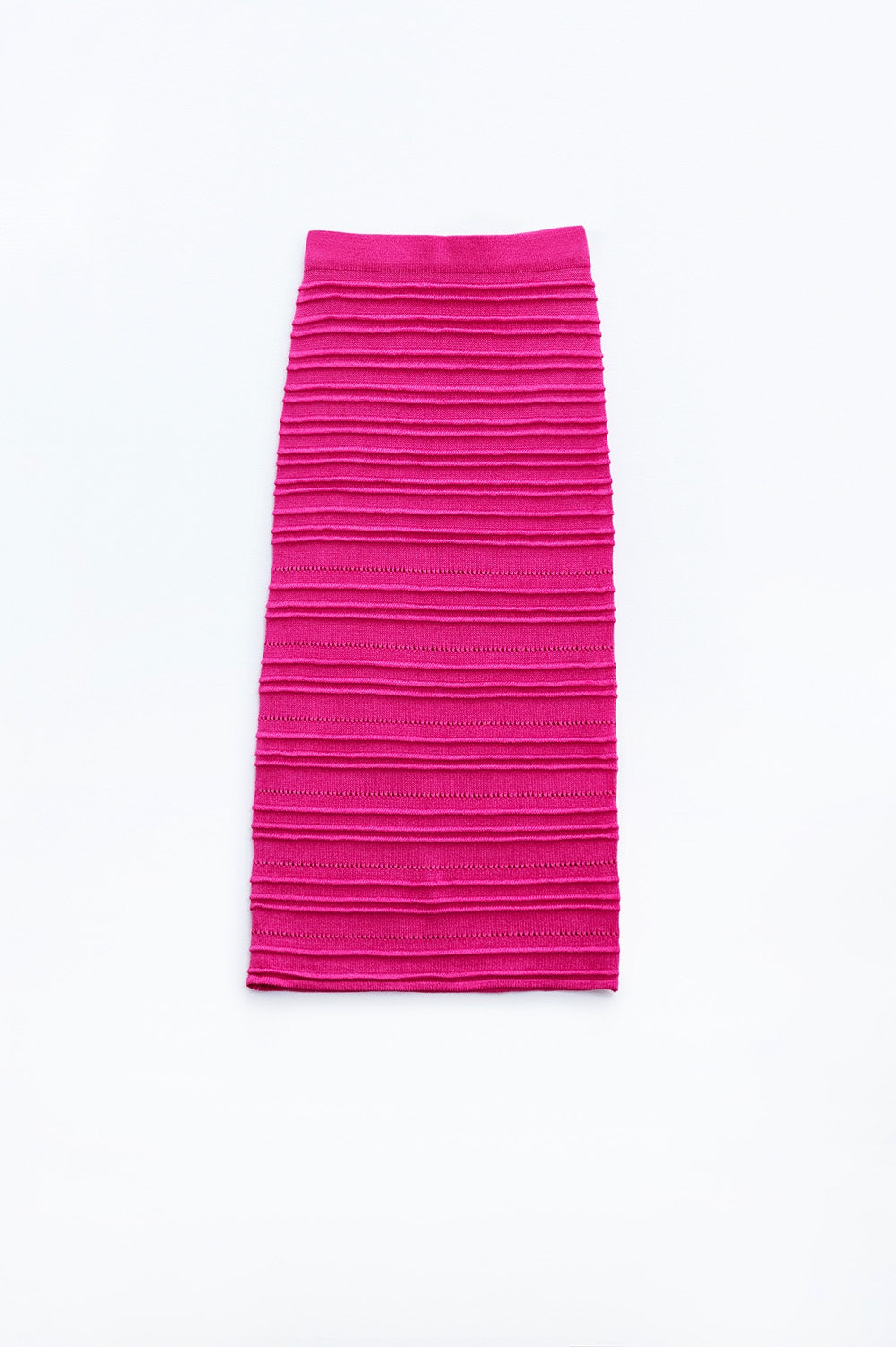 Falda midi de punto en fucsia