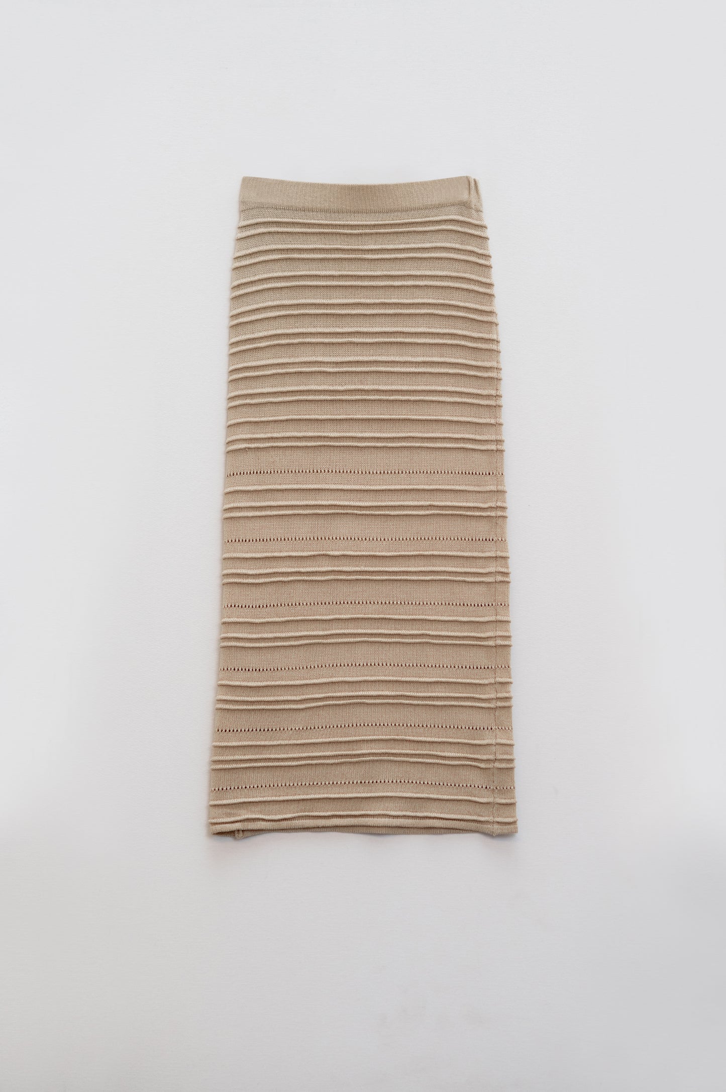 Falda Midi de tubo de Punto Beige