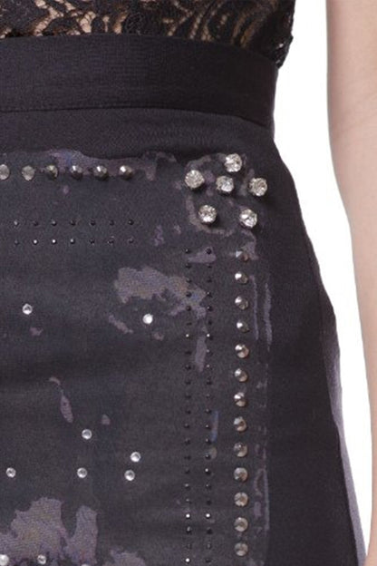 Falda Sleek bodycon estampada en negro