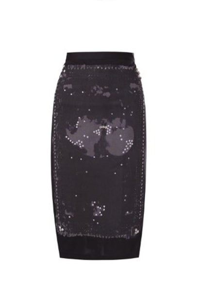 Falda Sleek bodycon estampada en negro