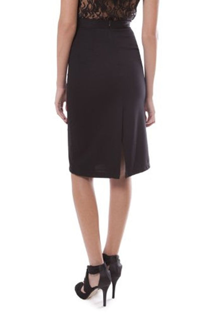 Falda Sleek bodycon estampada en negro
