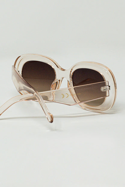 Gafas de sol circulares oversize en blanco traslucido