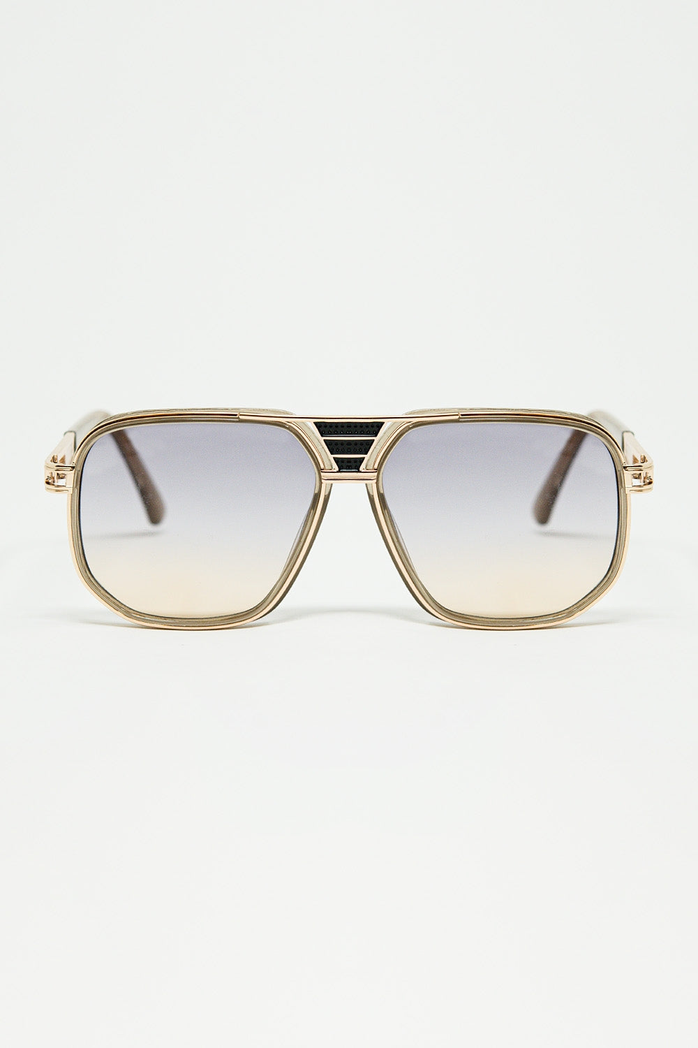 Q2 gafas de sol con montura de acetato beige pulido