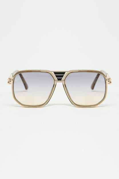 Q2 gafas de sol con montura de acetato beige pulido