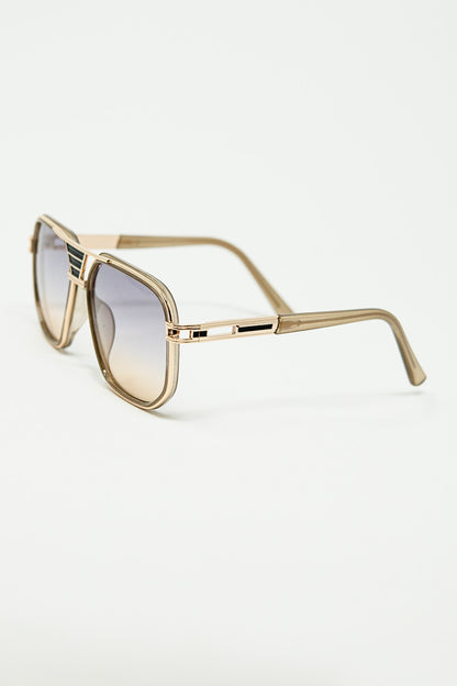 gafas de sol con montura de acetato beige pulido