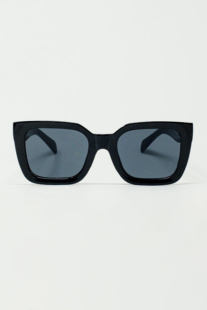 Q2 Gafas de sol cuadradas con cristales oscuros en negro