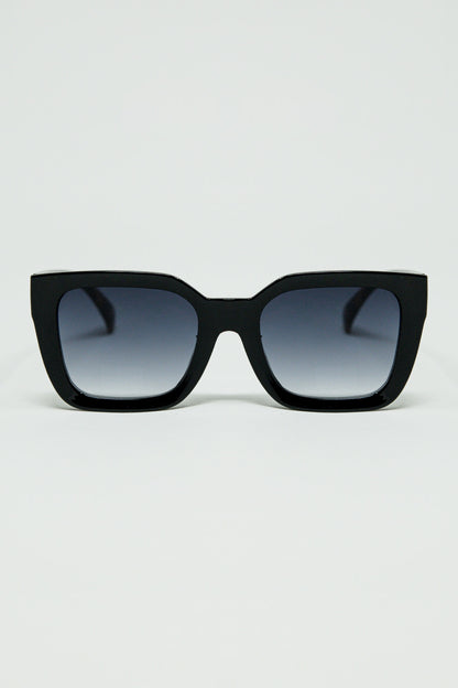 Q2 Gafas de sol cuadradas con estampado animal en el lateral
